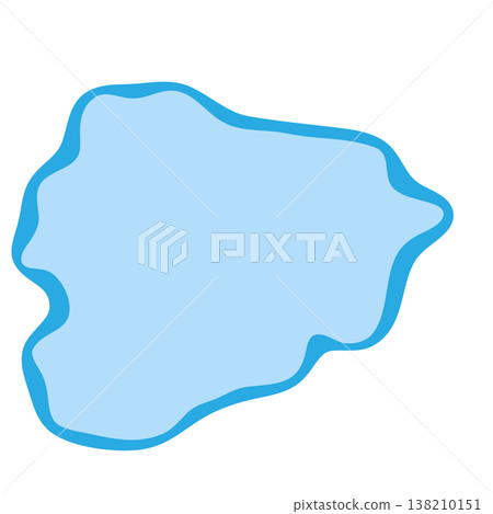 Andorra country silhouette. Vector map silhouette. Blue smooth shape like water drop or splash Andorra country silhouette. Vector map silhouette. Blue smooth shape like water drop or splash 138210151