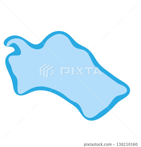 Turkmenistan country silhouette. Vector map silhouette. Blue smooth shape like water drop or splash Turkmenistan country silhouette. Vector map silhouette. Blue smooth shape like water drop or splash 138210160