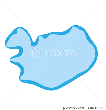 Iceland country silhouette. Vector map silhouette. Blue smooth shape like water drop or splash Iceland country silhouette. Vector map silhouette. Blue smooth shape like water drop or splash 138210178