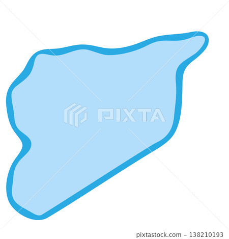 Syria country silhouette. Vector map silhouette. Blue smooth shape like water drop or splash 138210193