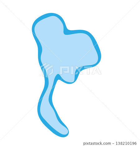 Thailand country silhouette. Vector map silhouette. Blue smooth shape like water drop or splash Thailand country silhouette. Vector map silhouette. Blue smooth shape like water drop or splash 138210196