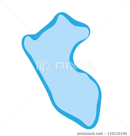 Peru country silhouette. Vector map silhouette. Blue smooth shape like water drop or splash Peru country silhouette. Vector map silhouette. Blue smooth shape like water drop or splash 138210198