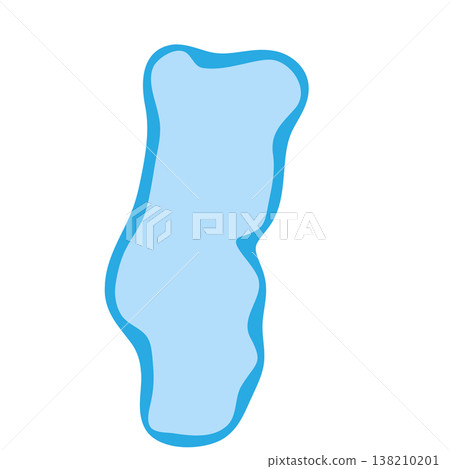 Portugal country silhouette. Vector map silhouette. Blue smooth shape like water drop or splash 138210201