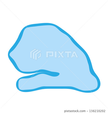 Senegal country silhouette. Vector map silhouette. Blue smooth shape like water drop or splash 138210202