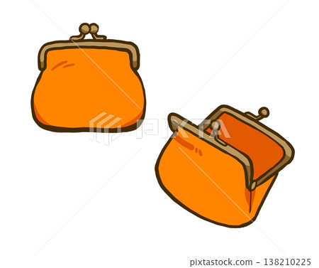 Simple orange coin purse set - hand-drawn illustration material Simple orange coin purse set - hand-drawn illustration material 138210225