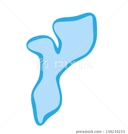 Mozambique country silhouette. Vector map silhouette. Blue smooth shape like water drop or splash 138210233