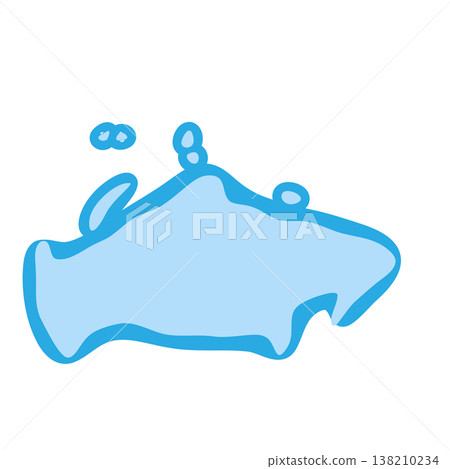 Russia country silhouette. Vector map silhouette. Blue smooth shape like water drop or splash Russia country silhouette. Vector map silhouette. Blue smooth shape like water drop or splash 138210234