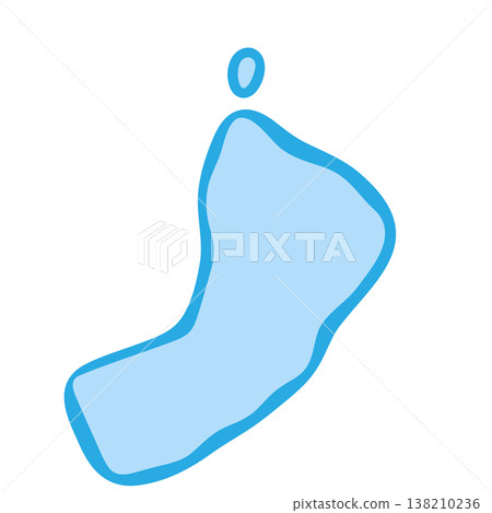 Oman country silhouette. Vector map silhouette. Blue smooth shape like water drop or splash 138210236