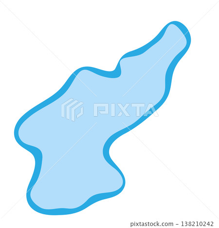 North Korea country silhouette. Vector map silhouette. Blue smooth shape like water drop or splash North Korea country silhouette. Vector map silhouette. Blue smooth shape like water drop or splash 138210242
