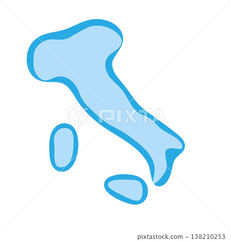 Italy country silhouette. Vector map silhouette. Blue smooth shape like water drop or splash 138210253
