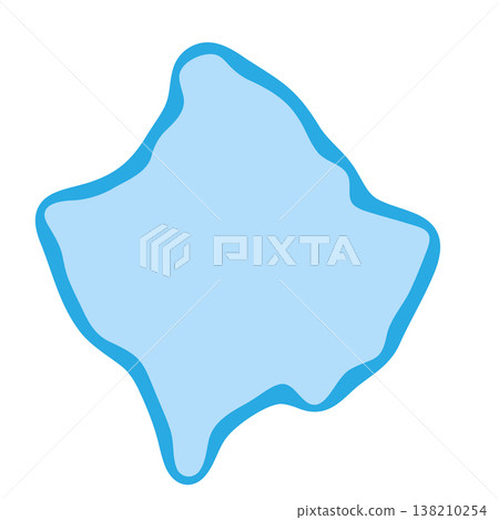 Kosovo country silhouette. Vector map silhouette. Blue smooth shape like water drop or splash 138210254