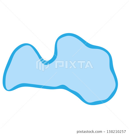 Latvia country silhouette. Vector map silhouette. Blue smooth shape like water drop or splash Latvia country silhouette. Vector map silhouette. Blue smooth shape like water drop or splash 138210257
