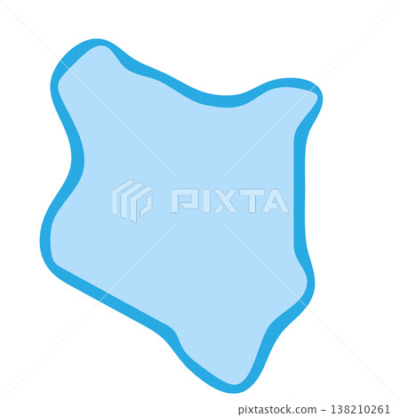 Kenya country silhouette. Vector map silhouette. Blue smooth shape like water drop or splash Kenya country silhouette. Vector map silhouette. Blue smooth shape like water drop or splash 138210261