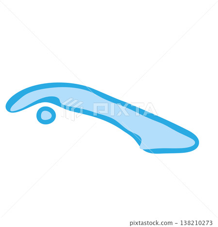 Cuba country silhouette. Vector map silhouette. Blue smooth shape like water drop or splash 138210273