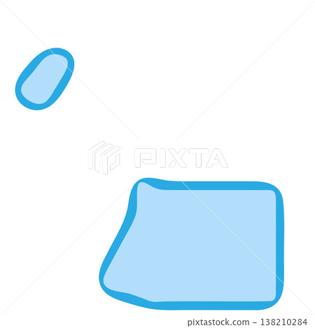 Equatorial Guinea country silhouette. Vector map silhouette. Blue smooth shape like water drop or splash 138210284