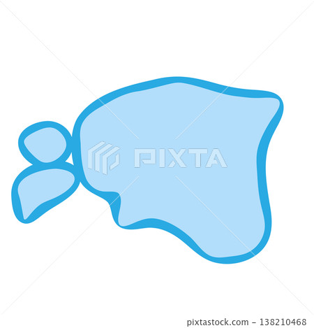 Estonia country silhouette. Vector map silhouette. Blue smooth shape like water drop or splash 138210468