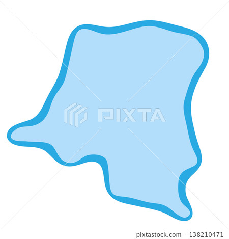 Democratic Republic of the Congo country silhouette. Vector map silhouette. Blue smooth shape like water drop or splash 138210471