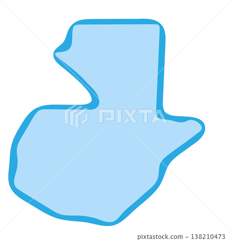 Guatemala country silhouette. Vector map silhouette. Blue smooth shape like water drop or splash Guatemala country silhouette. Vector map silhouette. Blue smooth shape like water drop or splash 138210473