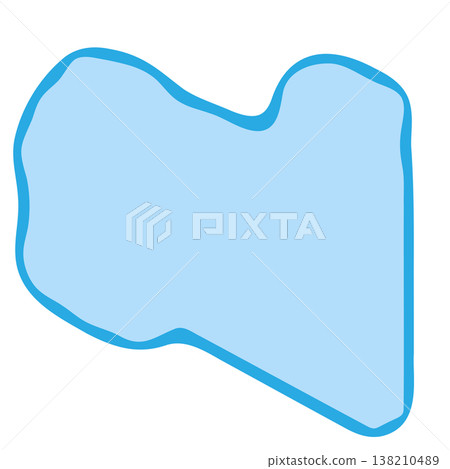 Libya country silhouette. Vector map silhouette. Blue smooth shape like water drop or splash 138210489