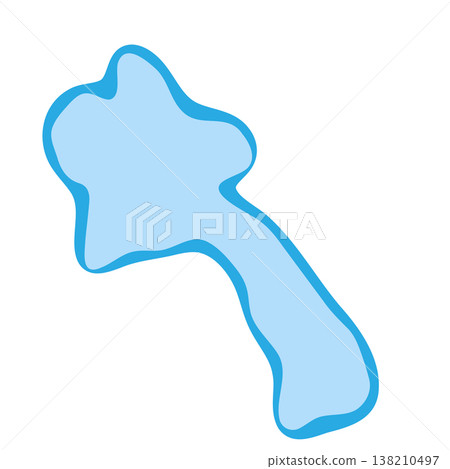 Laos country silhouette. Vector map silhouette. Blue smooth shape like water drop or splash 138210497