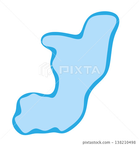 Republic of the Congo country silhouette. Vector map silhouette. Blue smooth shape like water drop or splash 138210498