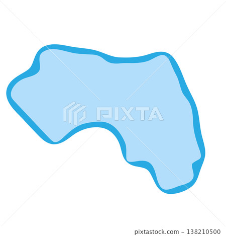 Guinea country silhouette. Vector map silhouette. Blue smooth shape like water drop or splash 138210500