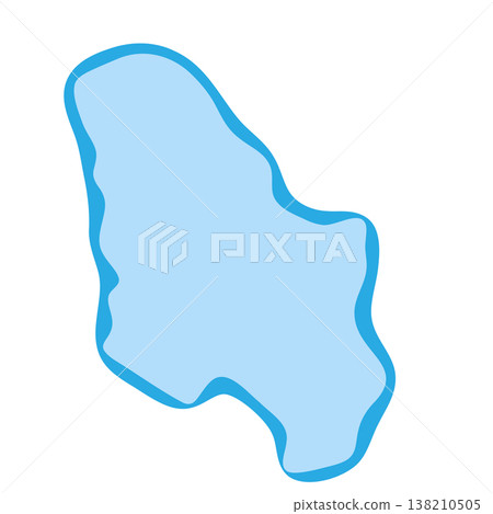 Serbia country silhouette. Vector map silhouette. Blue smooth shape like water drop or splash 138210505