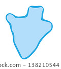Burundi country silhouette. Vector map silhouette. Blue smooth shape like water drop or splash 138210544
