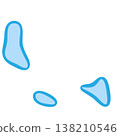 Comoros country silhouette. Vector map silhouette. Blue smooth shape like water drop or splash 138210546