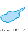 Cyprus country silhouette. Vector map silhouette. Blue smooth shape like water drop or splash 138210556