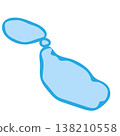 Malta country silhouette. Vector map silhouette. Blue smooth shape like water drop or splash 138210558