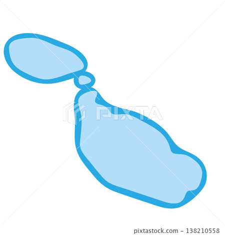 Malta country silhouette. Vector map silhouette. Blue smooth shape like water drop or splash 138210558