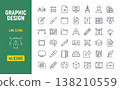 Graphic design line icon set. Creative web picture art graphic digital concept production editable 138210559