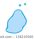 Mauritius country silhouette. Vector map silhouette. Blue smooth shape like water drop or splash 138210560