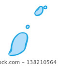 Grenada country silhouette. Vector map silhouette. Blue smooth shape like water drop or splash 138210564