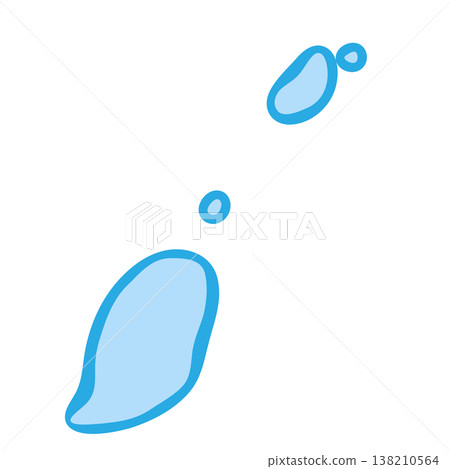 Grenada country silhouette. Vector map silhouette. Blue smooth shape like water drop or splash 138210564