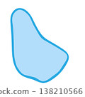 Barbados country silhouette. Vector map silhouette. Blue smooth shape like water drop or splash 138210566