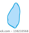 Saint Lucia country silhouette. Vector map silhouette. Blue smooth shape like water drop or splash 138210568