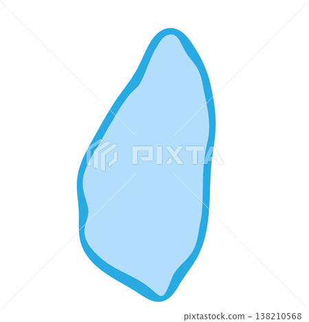 Saint Lucia country silhouette. Vector map silhouette. Blue smooth shape like water drop or splash 138210568