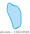 Dominica country silhouette. Vector map silhouette. Blue smooth shape like water drop or splash 138210569