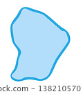 French Guiana silhouette. Vector map silhouette. Blue smooth shape like water drop or splash 138210570