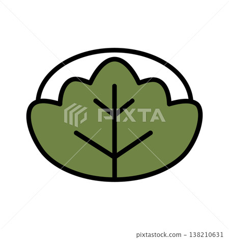 Kashiwa mochi icon for Children's Day (Tango no Sekku) - Simple flat vector material for Children's Day 138210631