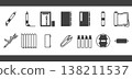 Japanese-style pictograms (stationery items) 138211537