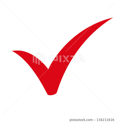 Red checkmark icon illustration design Red checkmark icon illustration design 138211616