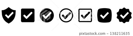 Diferent checkmarks collection isolated on white background Diferent checkmarks collection isolated on white background 138211635