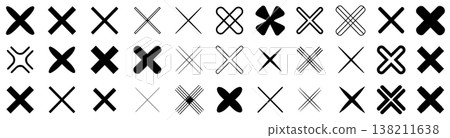 Big collection of crossmark symbol design. Big collection of crossmark symbol design. 138211638