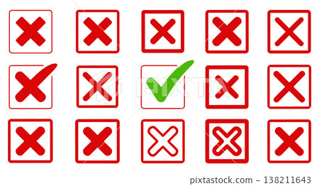 Collection of crossmark icons design. Collection of crossmark icons design. 138211643
