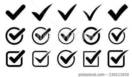 Black simple checklist symbol design set 138211650