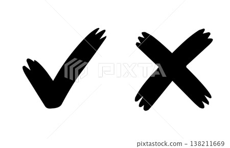 Isolated checkmark crossmark illustration design Isolated checkmark crossmark illustration design 138211669