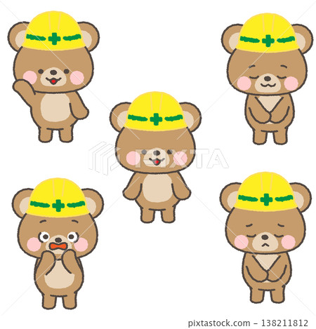 Bear wearing a helmet - Set 1 138211812